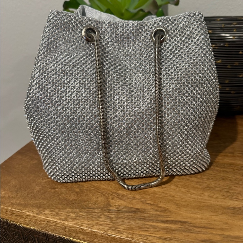 Chic Silver Mesh Handbag